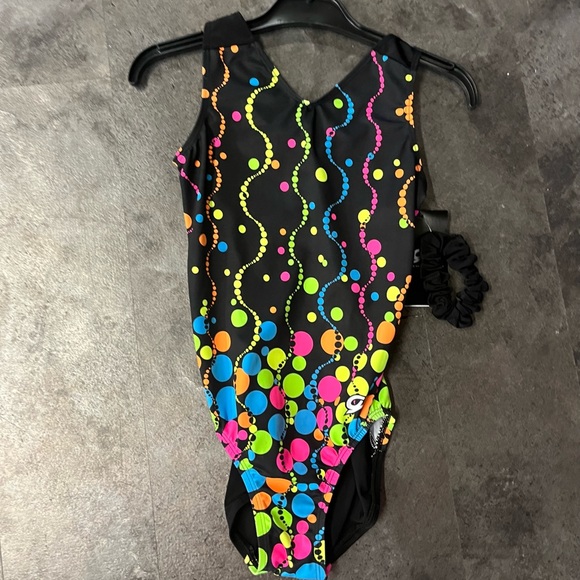 NWT GK gymnastics tumbling dance athletic black LIFE OF THE PRACTICE LEOTARD - Picture 3 of 9